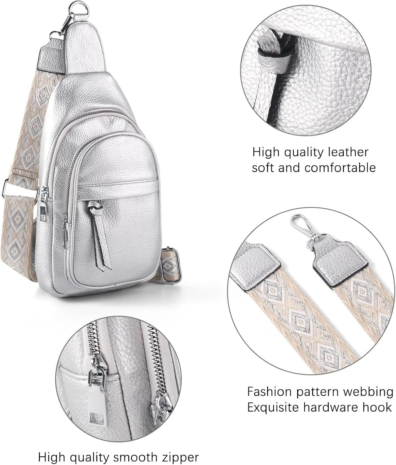 Vegan Leather Fanny Pack Crossbody Bags for Women Chest Bag for Work Shopping Shoulder Tote Blet Bags Backpack