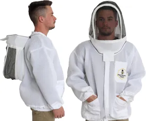 Ventilated Bee Jacket with Fencing Veil Hood - Ultra Light Air Mesh Beekeeper Jacket
