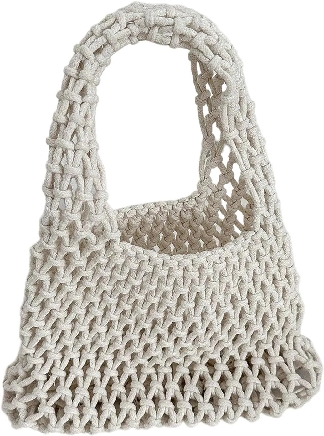 Verdusa Women's Crochet Top Handle Satchel Handbags Hollow Out Beach Clutch Purses