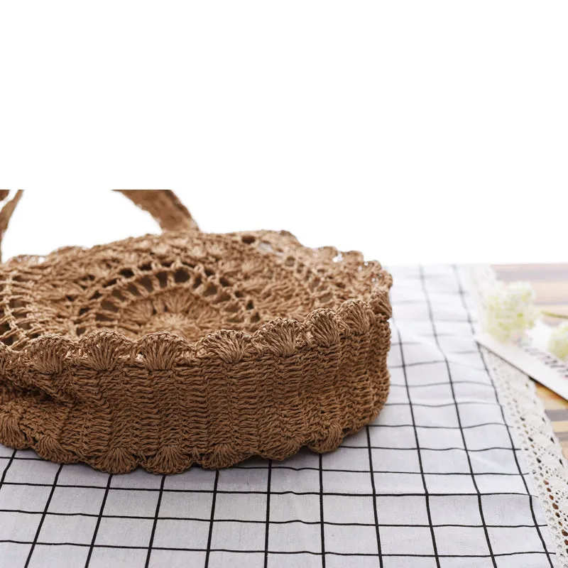 Vintage Bohemian Big Circle Straw Bags for Women
