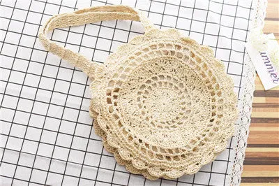 Vintage Bohemian Big Circle Straw Bags for Women