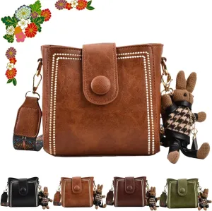 Vintage Fashion Bag With Adjustable Wider Shoulder Strap - Vintage Retro Small Water Bucket Crossbody Bags for Women