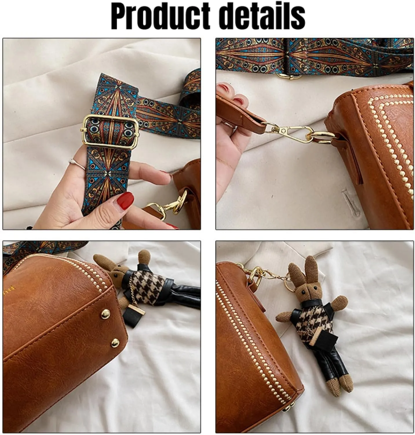 Vintage Fashion Bag With Adjustable Wider Shoulder Strap - Vintage Retro Small Water Bucket Crossbody Bags for Women