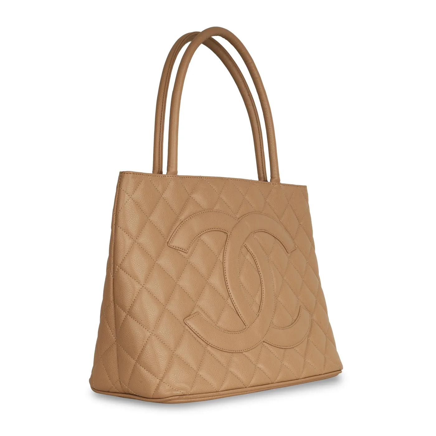 Vintage Medallion Tote - Beige