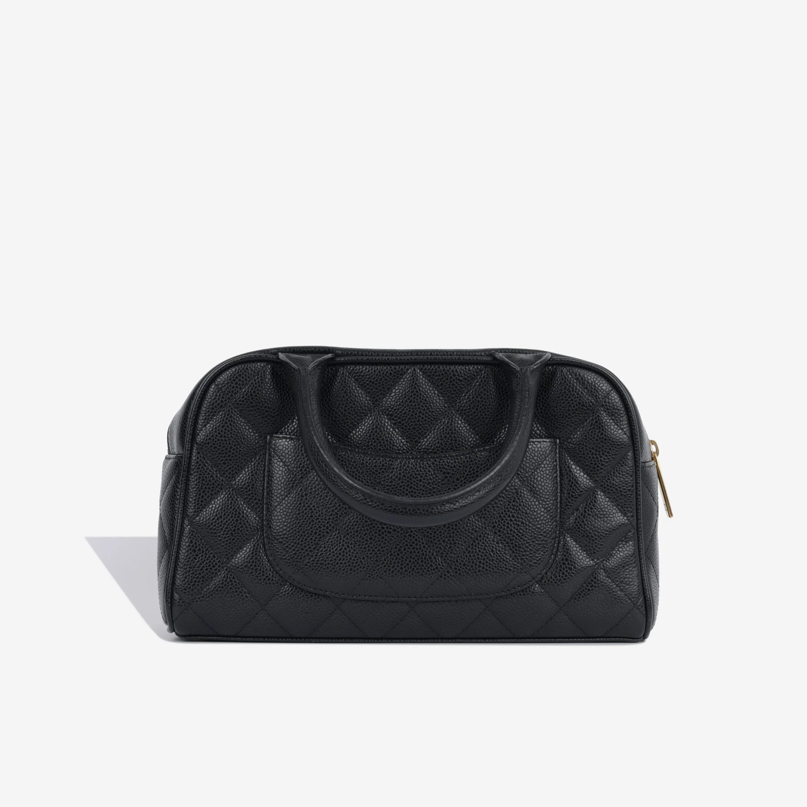 Vintage Quilted Bowler Tote