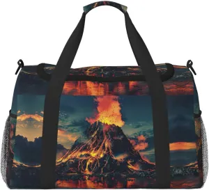 volcano print Weekender Overnight Carry On Bag Gym Luggage Bag Duffel Bag for Travel Women
