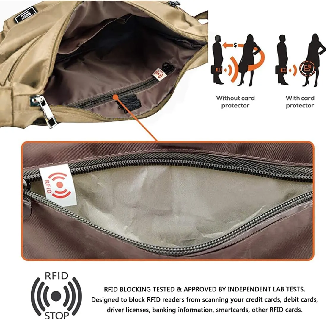 VOLGANIK ROCK Crossbody Bags for Women RFID Lightweight Travel Shoulder Bag Waterproof Nylon purses and handbags Pocketbook