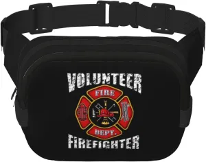 Volunteer Firefighters Waist Pack Bag Fanny Pack for Men&Women Hip Bum Bag with Adjustable Strap for Outdoors Workout Traveling Casual Running Hiking Cycling