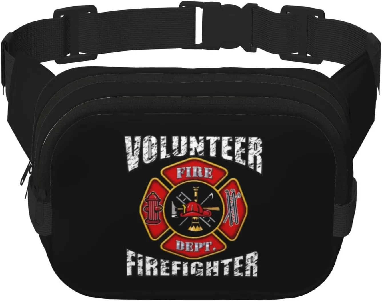 Volunteer Firefighters Waist Pack Bag Fanny Pack for Men&Women Hip Bum Bag with Adjustable Strap for Outdoors Workout Traveling Casual Running Hiking Cycling