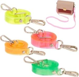 WADORN 4 Colors Adjustable Transparent PVC Purse Straps, 32.08-59.05 Inch Transparent PVC Handbag Straps 4Pcs Shoulder Bag Straps Crossbody Bag Strap