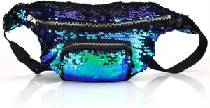 Waist Bag, Women Fashionable Sequins Shining Waist Pouch Single Shoulder Bag Accessory