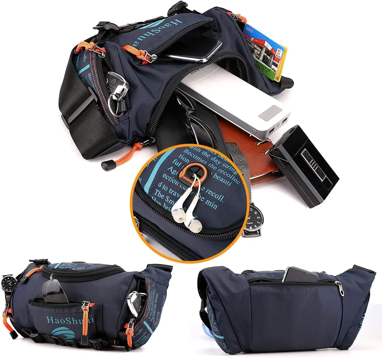 Waterproof Fanny Pack Crossbody Outdoor Waist Bag Pouch With Adjustable Strap Travel Hip Bag For Men Mountaineering,Hiking,Traveling, Camping, Cycling,Running (Green)