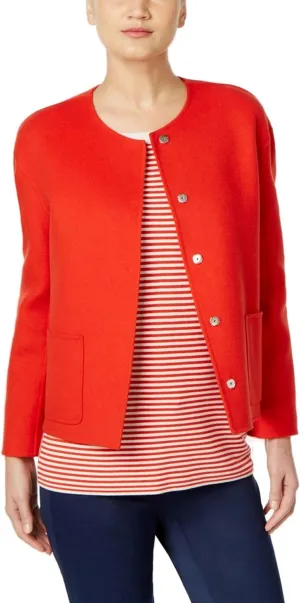 Weekend Max Mara Mirte Wool Blend Jacket Red 14
