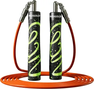 Weighted Jump Rope for Men Women -Interchangeable 1/5lb 1/4lb 1/2lb Heavy jump ropes - 360 Degree Spin - Length Adjustable,Ergonomics Leather Grip Skipping Rope for Fitness Weight Loss & More