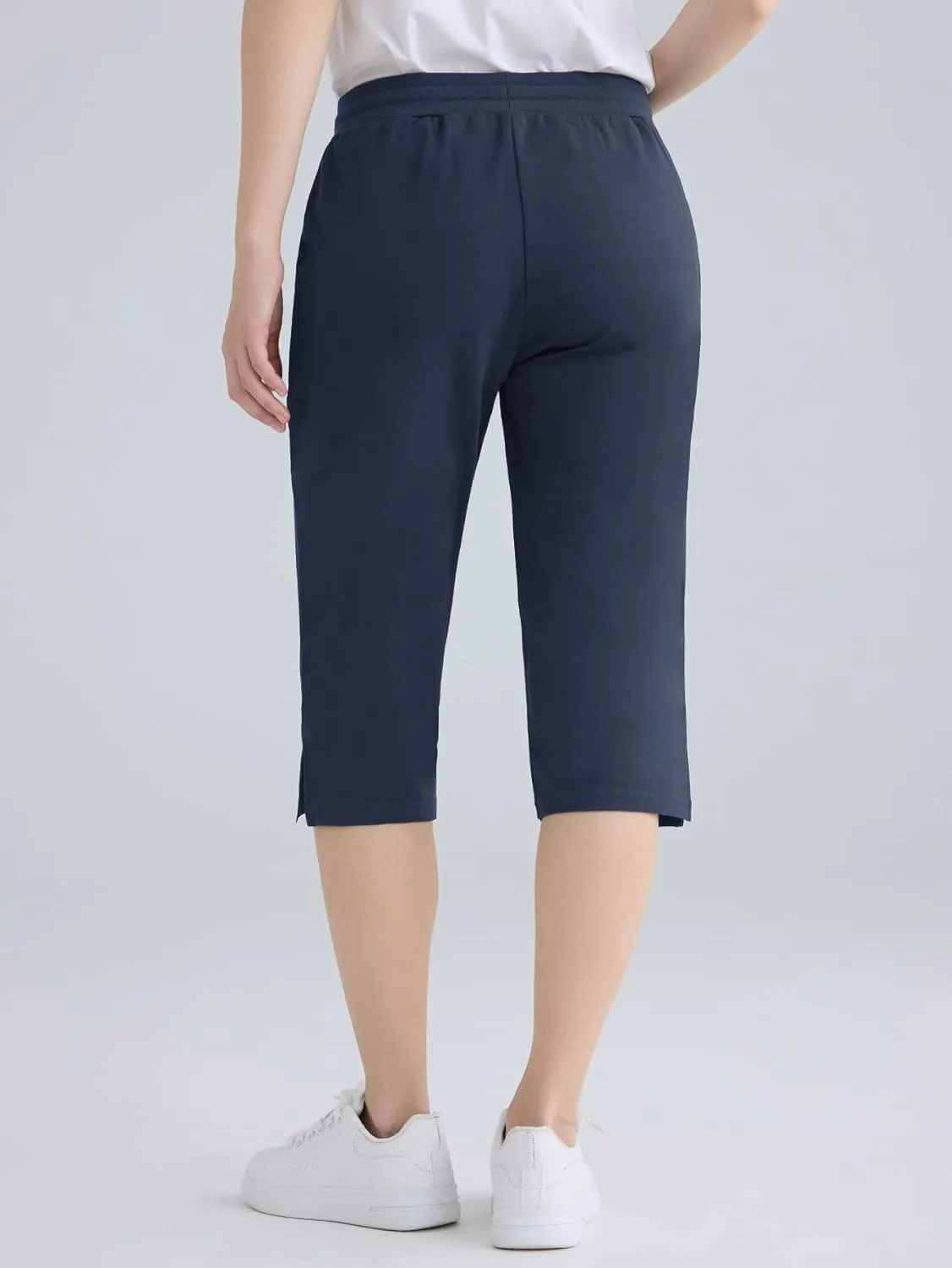 Weintee Women's Petite Cotton Capris with Pockets