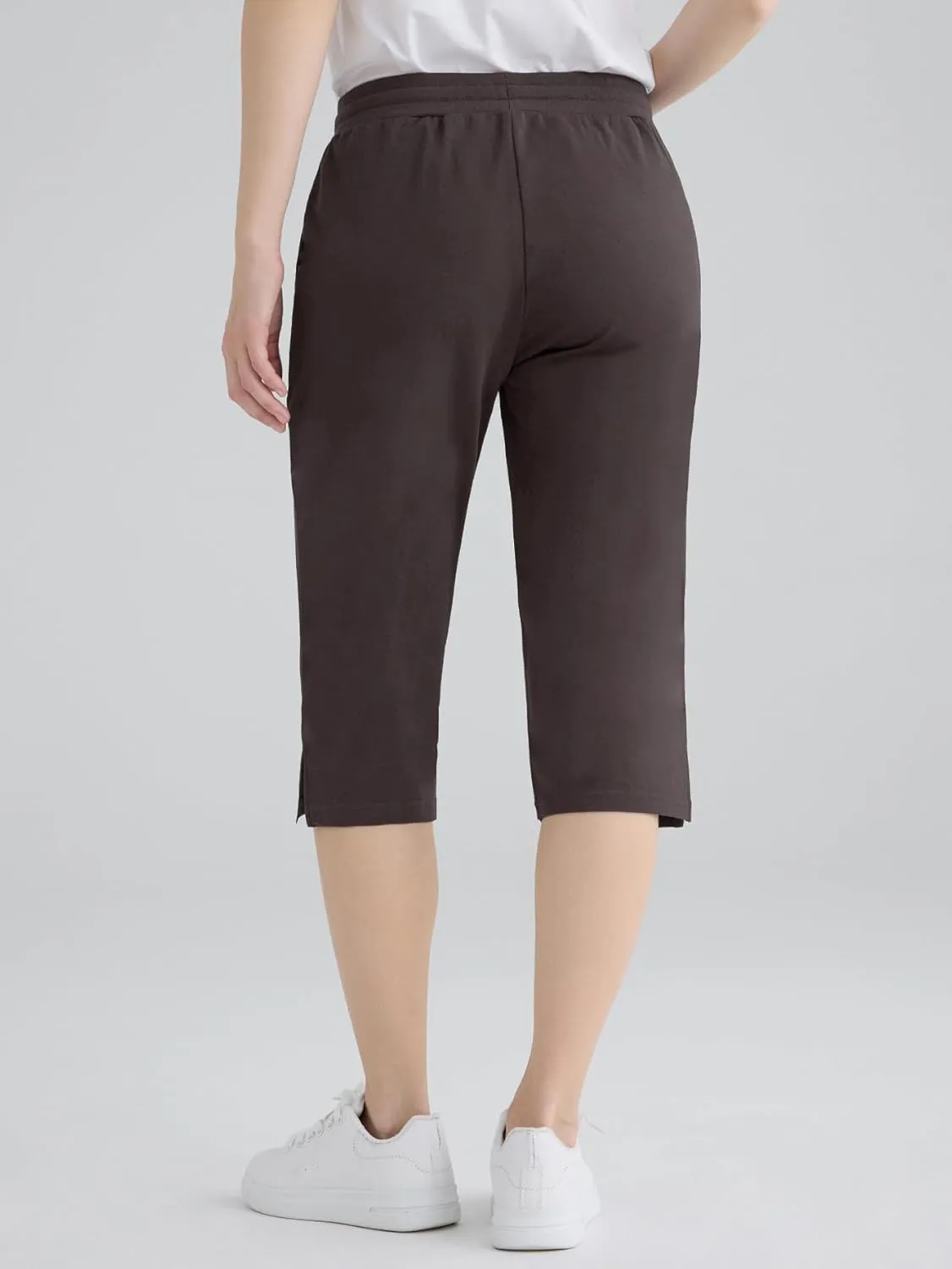 Weintee Women's Petite Cotton Capris with Pockets