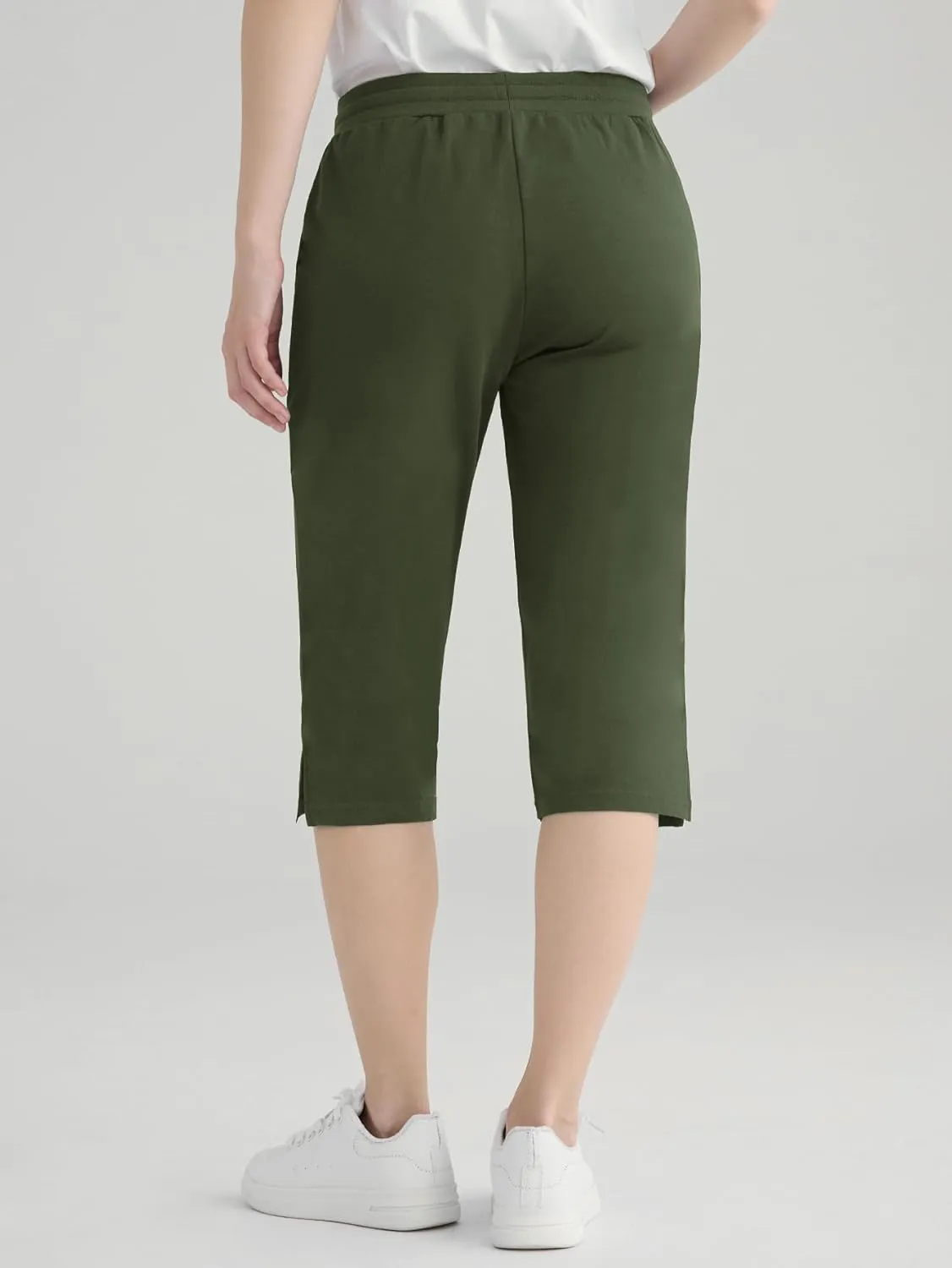 Weintee Women's Petite Cotton Capris with Pockets