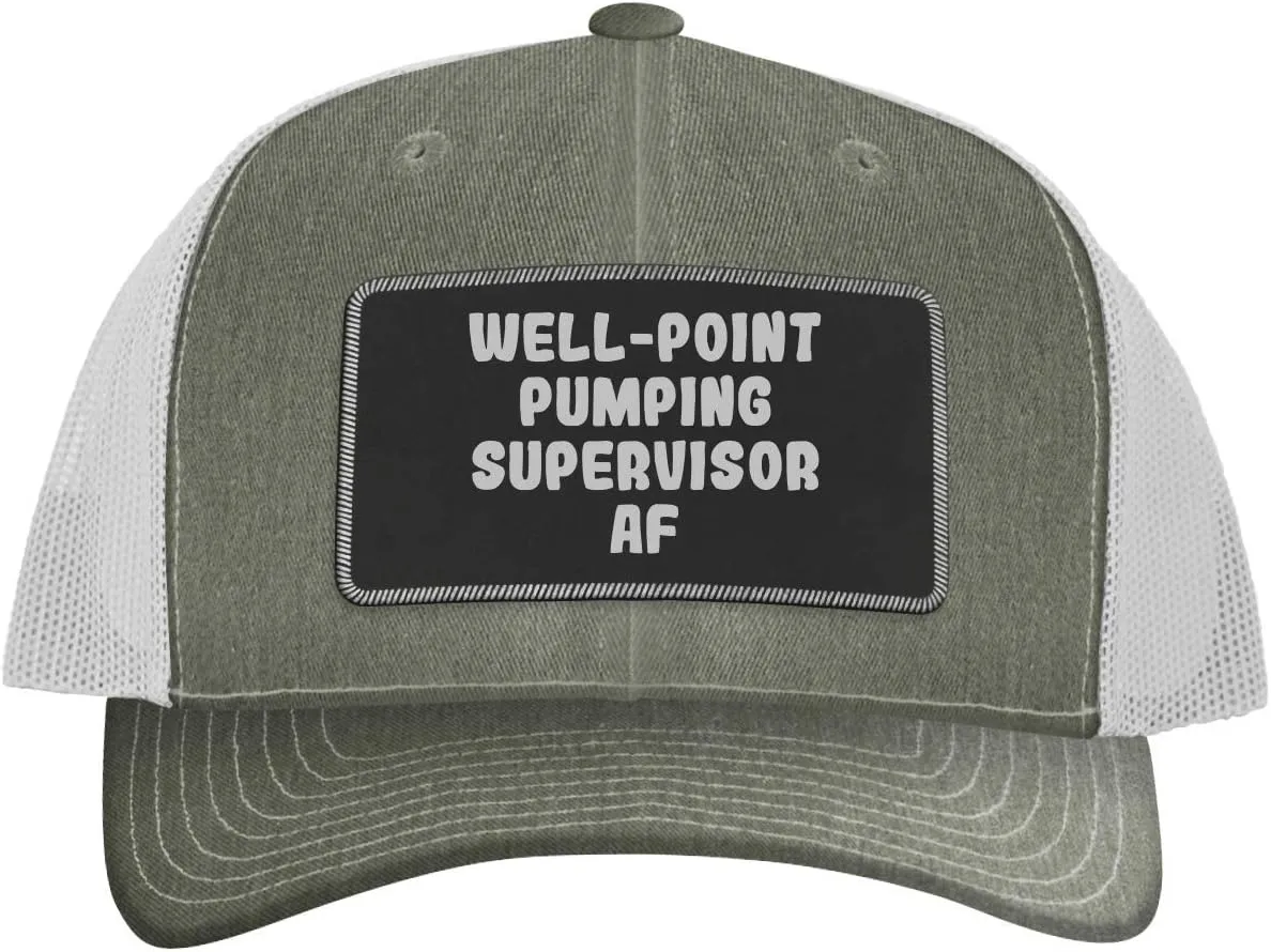 Well-Point Pumping Supervisor AF - Leather Black Patch Engraved Trucker Hat
