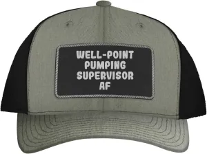 Well-Point Pumping Supervisor AF - Leather Black Patch Engraved Trucker Hat