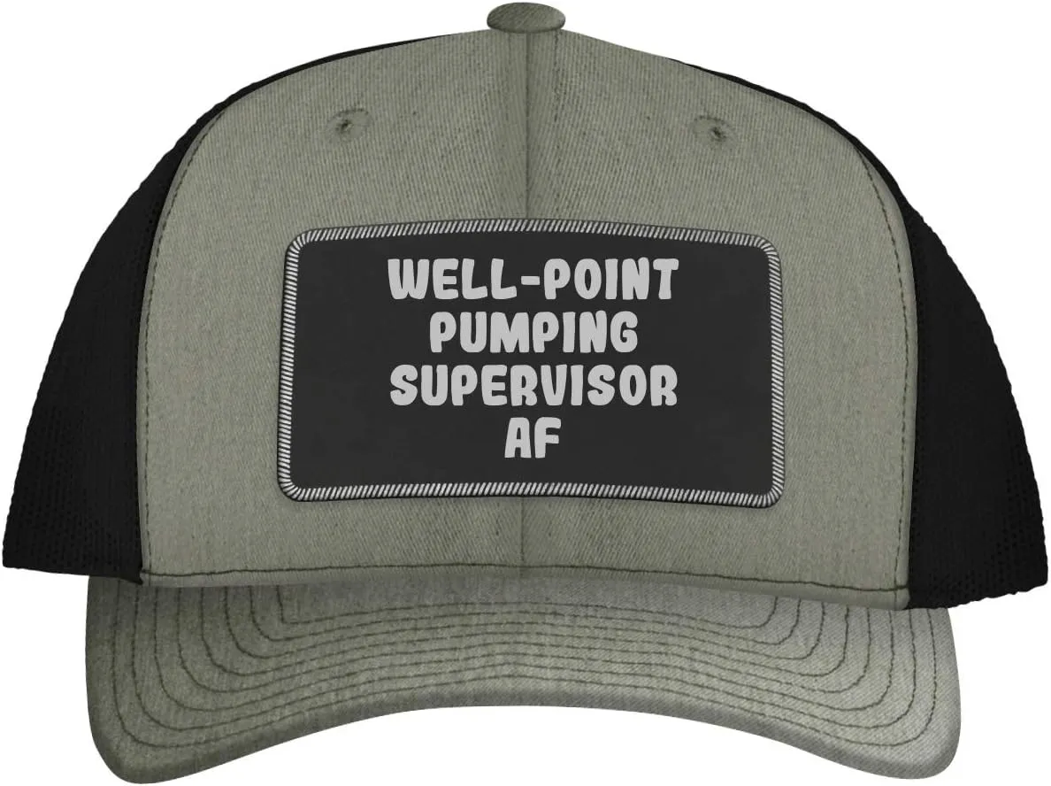 Well-Point Pumping Supervisor AF - Leather Black Patch Engraved Trucker Hat