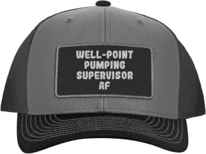 Well-Point Pumping Supervisor AF - Leather Black Patch Engraved Trucker Hat