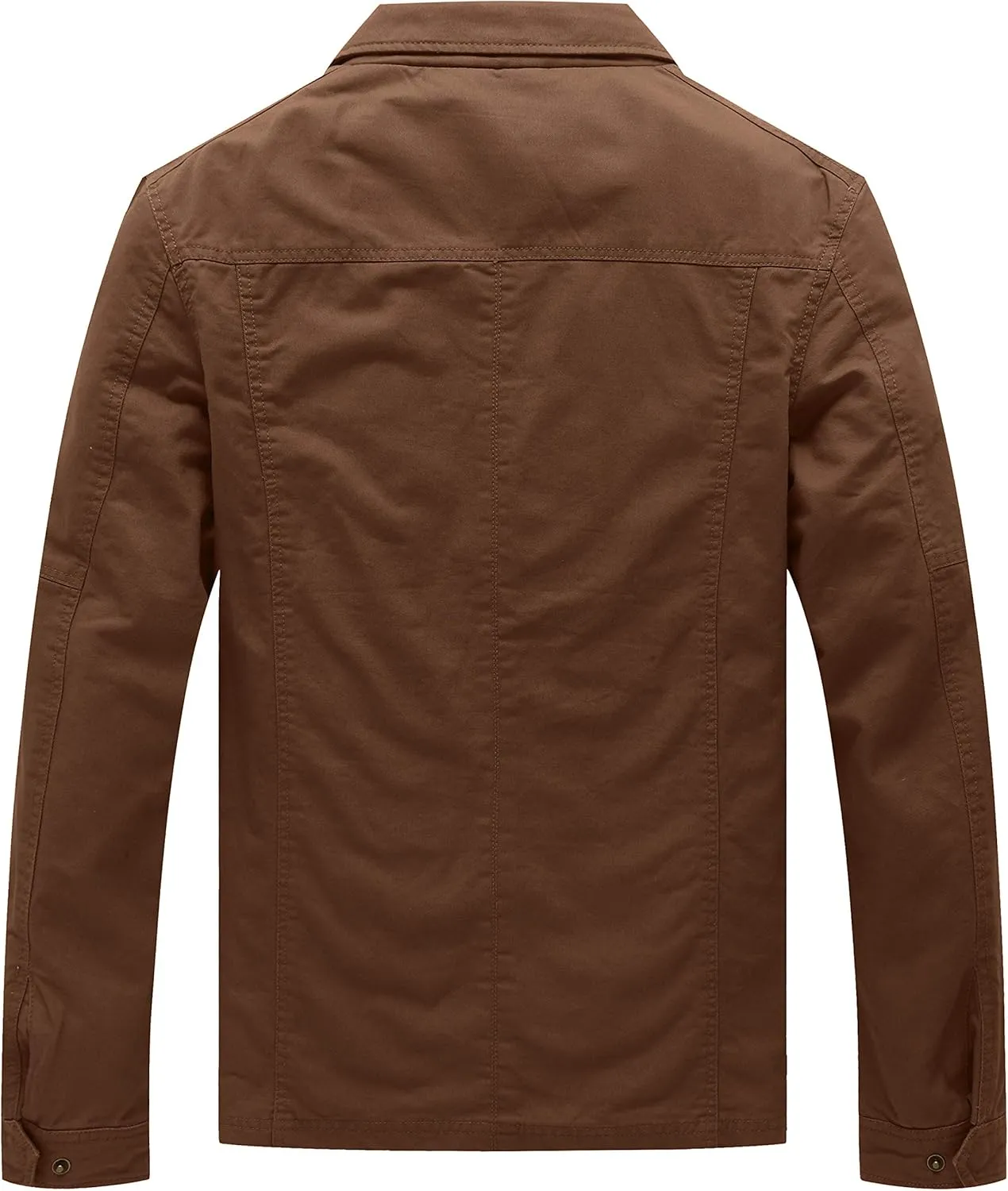 WenVen Men's Casual Canvas Cotton Military Lapel Jacket