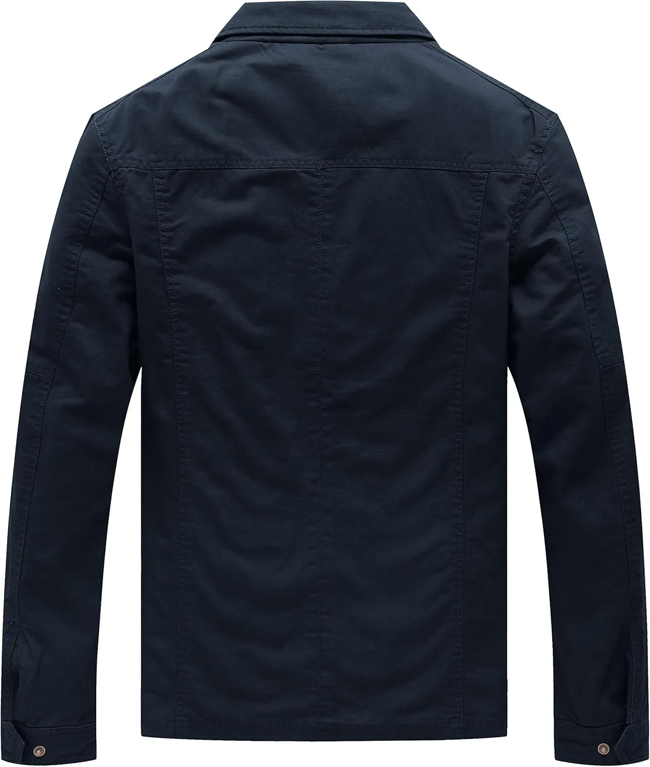 WenVen Men's Casual Canvas Cotton Military Lapel Jacket