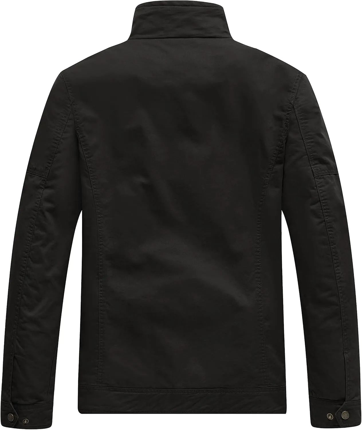 WenVen Men's Casual Washed Cotton Military Jacket