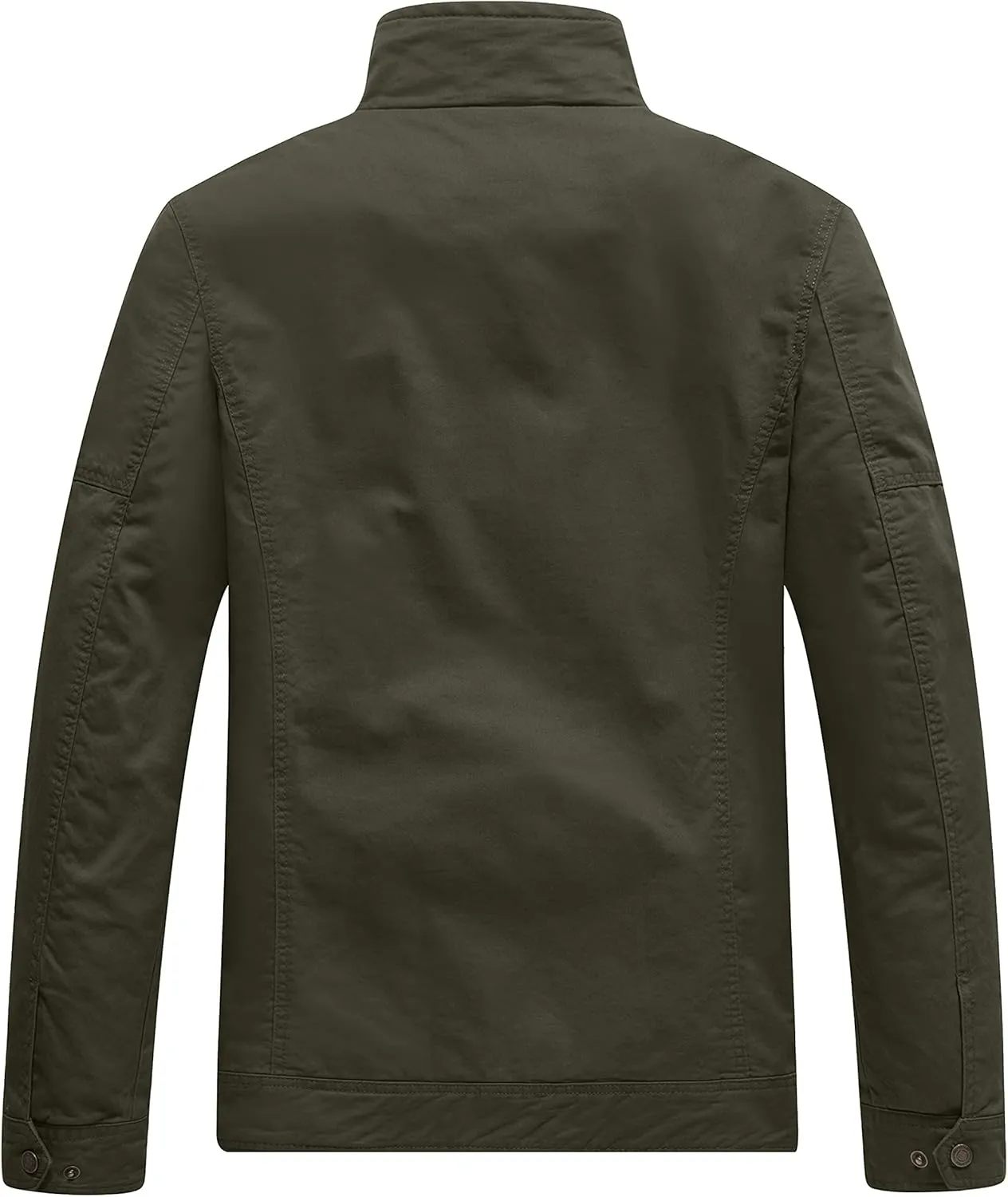 WenVen Men's Casual Washed Cotton Military Jacket