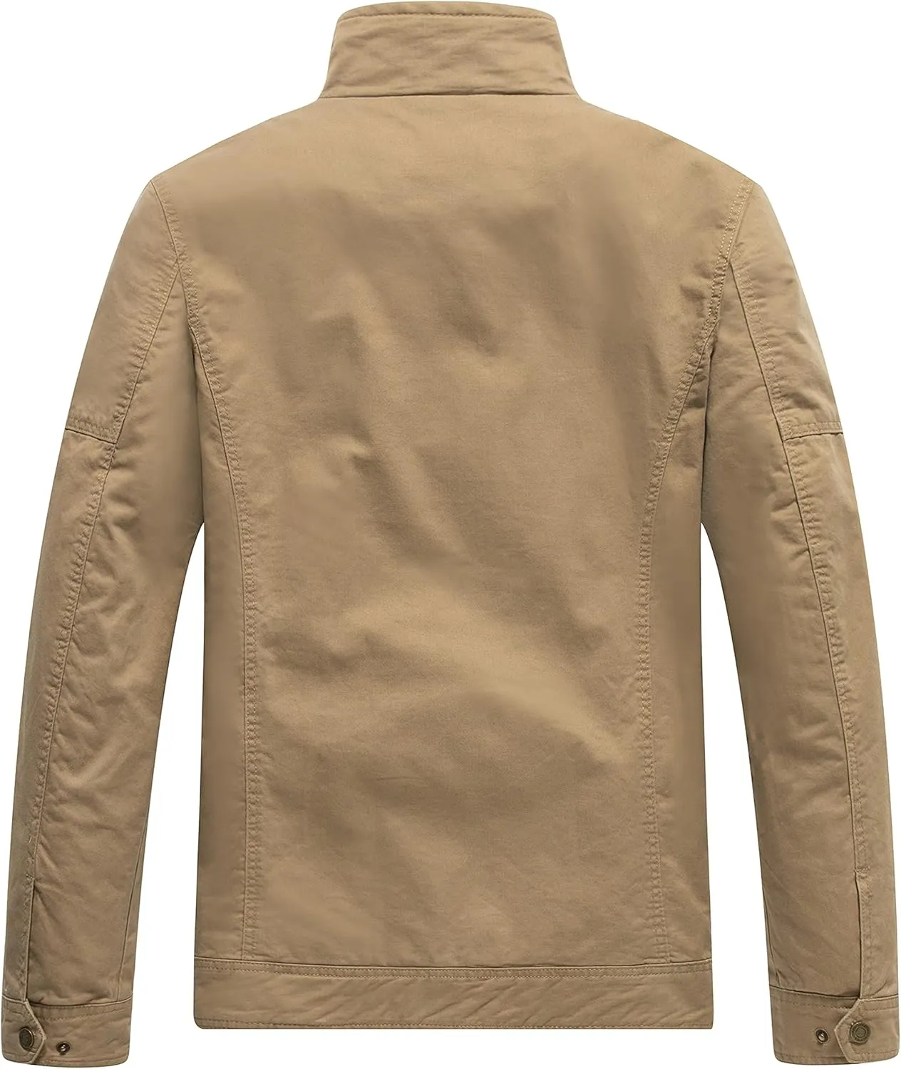 WenVen Men's Casual Washed Cotton Military Jacket