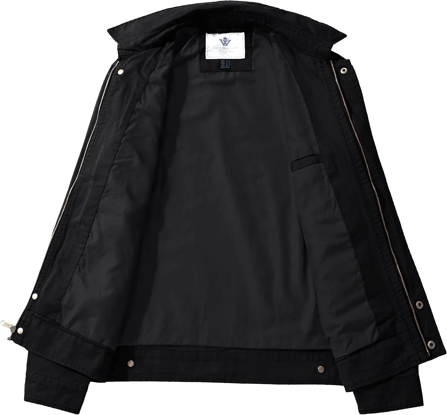 WenVen Men's Lightweight Military Cotton Jacket Casual Spring Lapel Work Coat