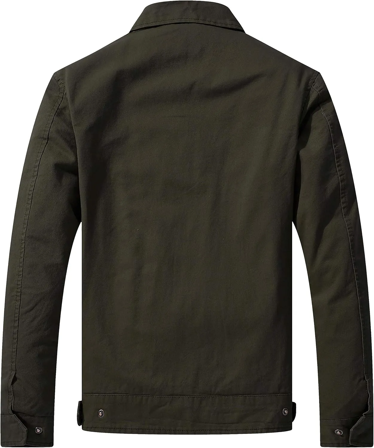 WenVen Men's Lightweight Military Cotton Jacket Casual Spring Lapel Work Coat