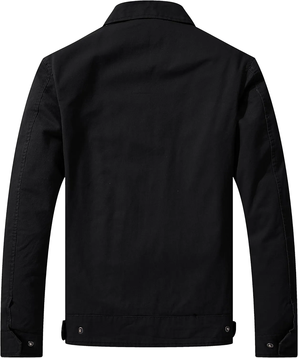 WenVen Men's Lightweight Military Cotton Jacket Casual Spring Lapel Work Coat