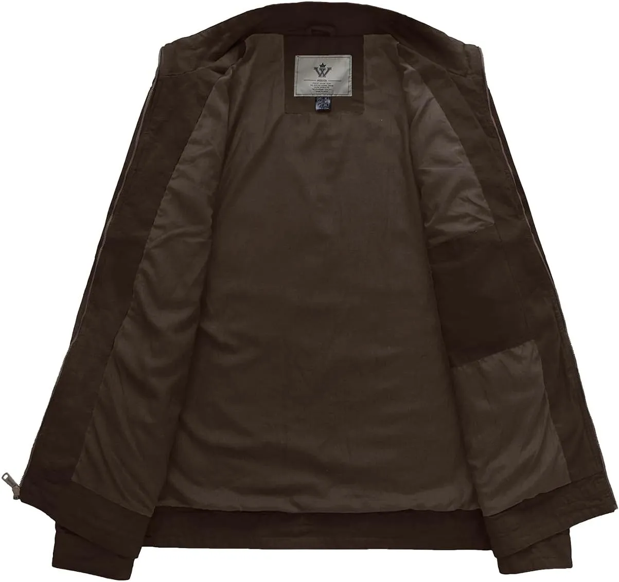 WenVen Men's Spring Canvas Military Style Jacket Casual Lightweight Cotton Coat