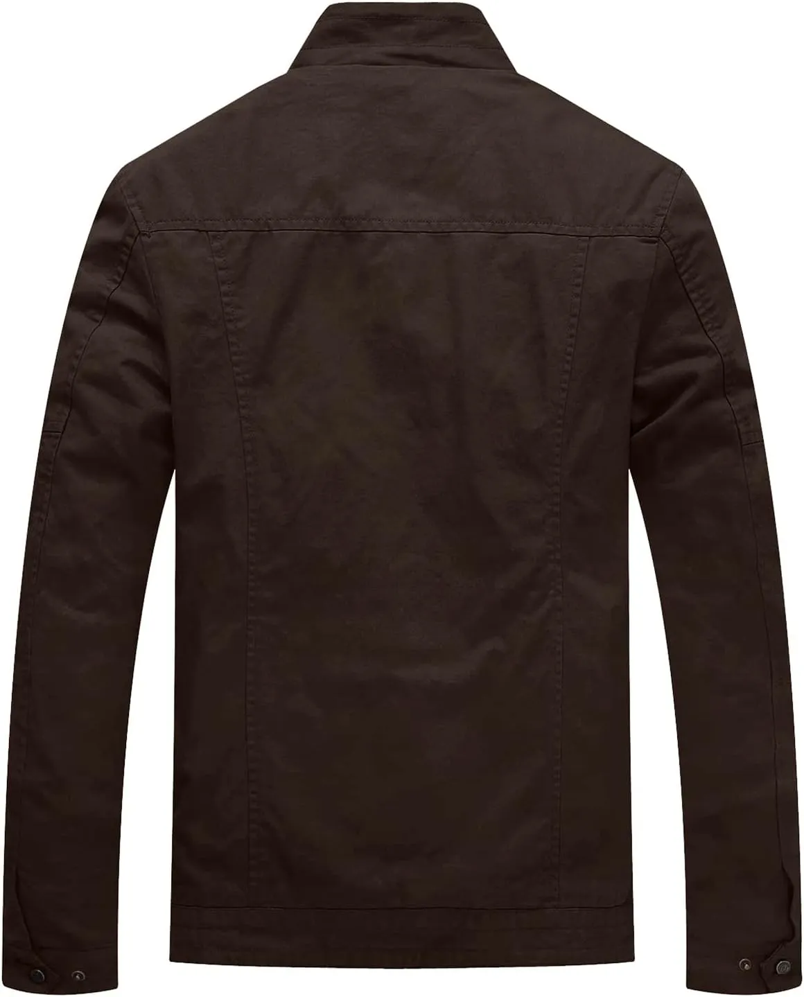 WenVen Men's Spring Canvas Military Style Jacket Casual Lightweight Cotton Coat