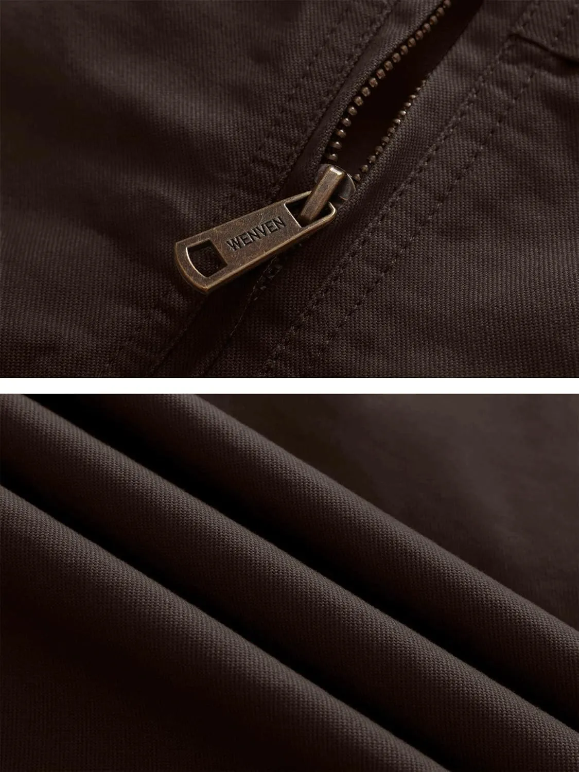 WenVen Men's Spring Canvas Military Style Jacket Casual Lightweight Cotton Coat