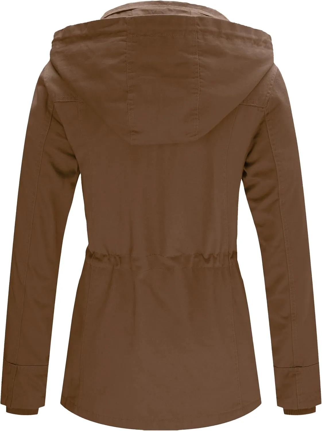 WenVen Women's Cotton Military Jacket Lightweight Casual Anorak Coat with Hood