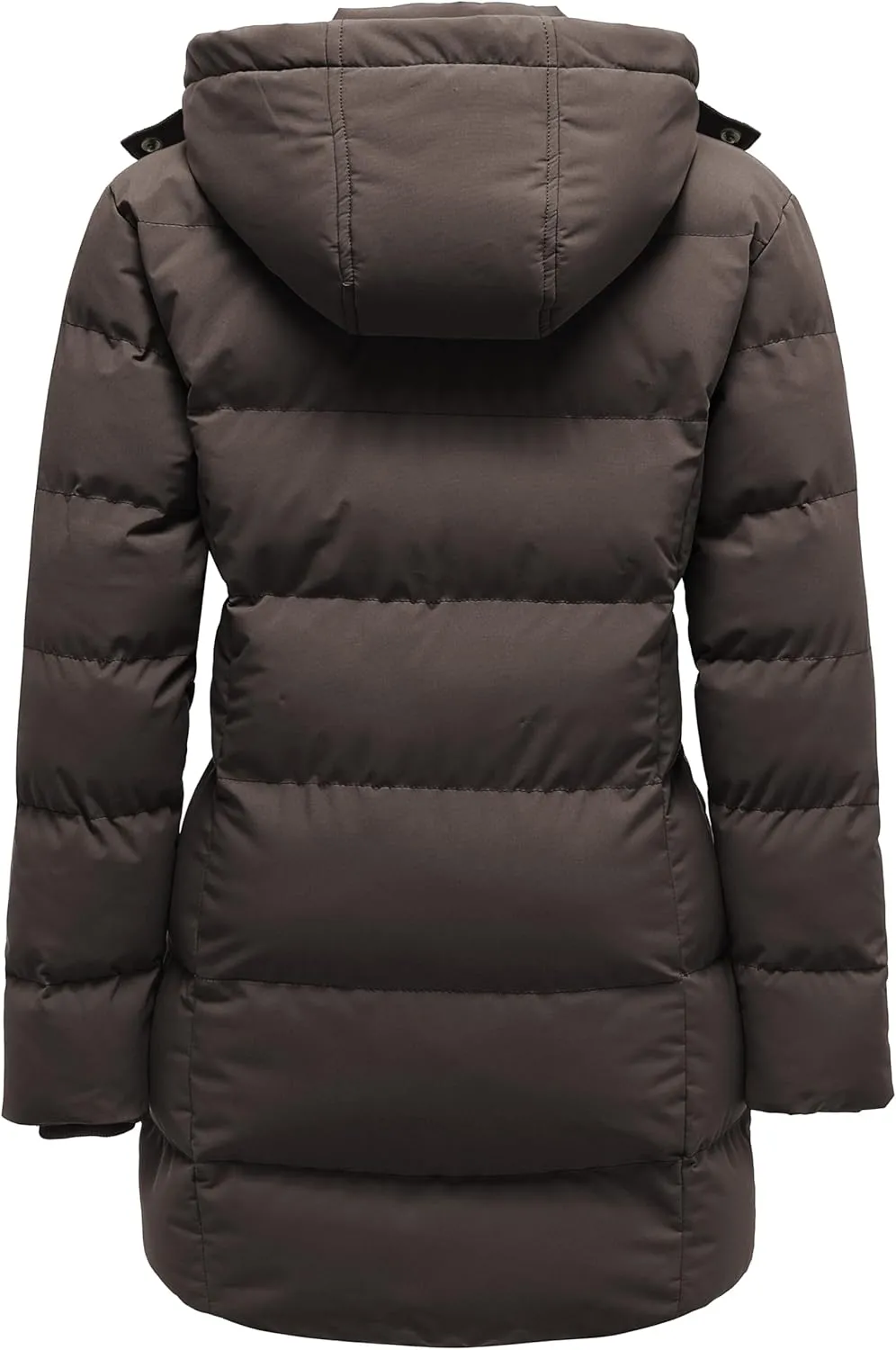 WenVen Women's Warm Thickened Parka Coat Winter Puffer Jacket with Removable Hood