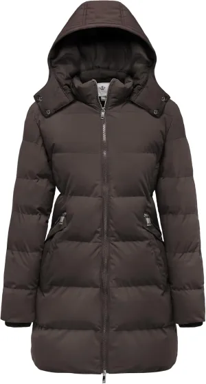 WenVen Women's Warm Thickened Parka Coat Winter Puffer Jacket with Removable Hood
