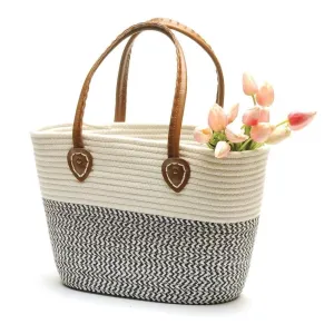 White & Black Market Bag