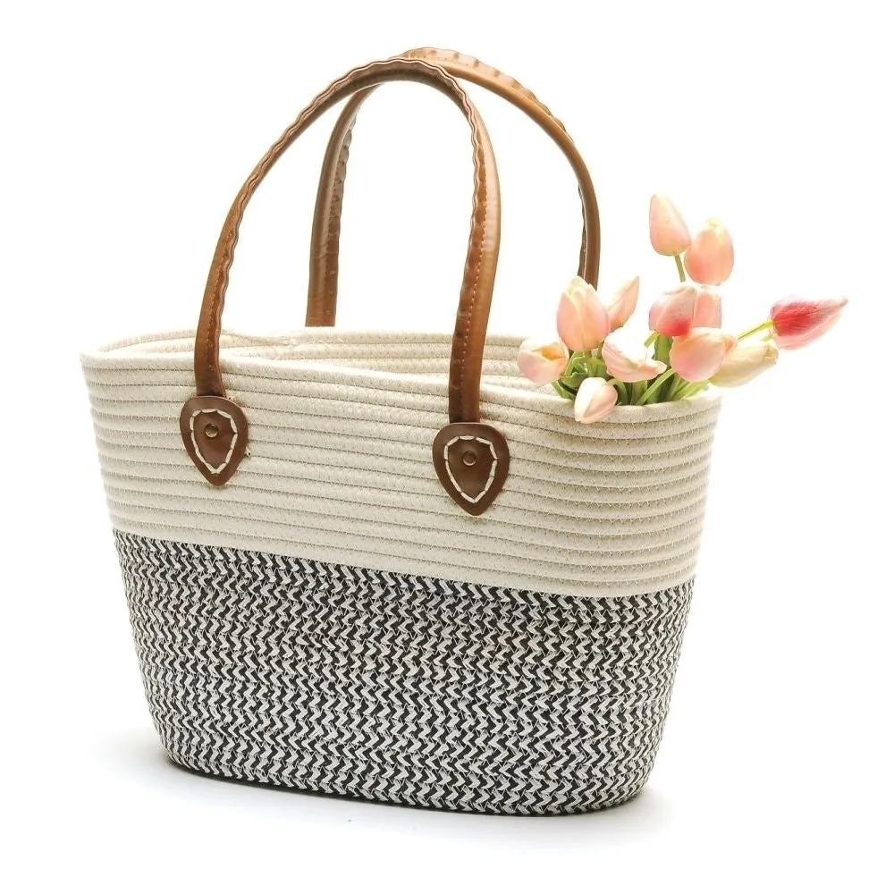 White & Black Market Bag