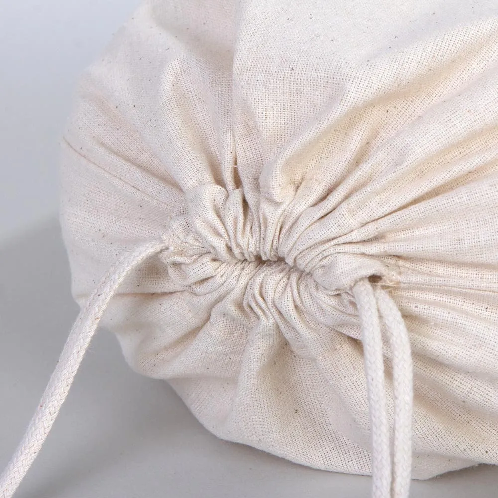Wholesale 10"W x 14"H (25 cm x 35 cm)" Organic Cotton Pouch Bags -  Bulk Organic Cotton Double Drawstring Pouch Bags - No Print Cotton Pouch