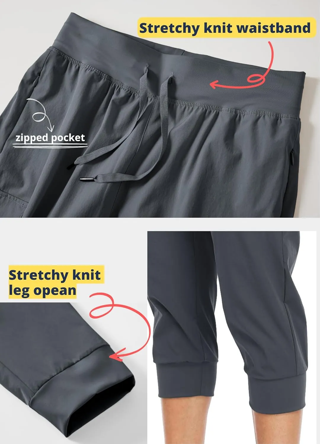 Willit Women's Capris Pants Quick Dry Lightweight Hiking Athletic Casual
