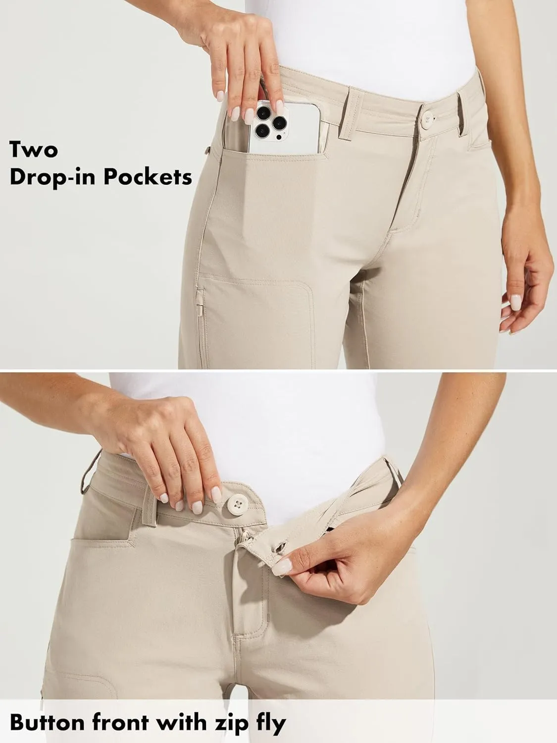 Willit Women's Golf Pants Hiking Pants Quick Dry Lightweight Outdoor Casual Pants with Pockets Water Resistant