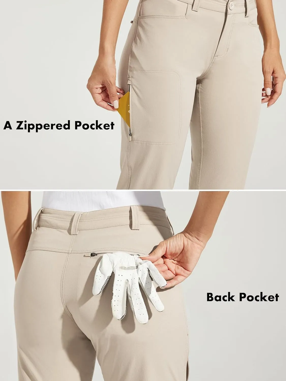 Willit Women's Golf Pants Hiking Pants Quick Dry Lightweight Outdoor Casual Pants with Pockets Water Resistant