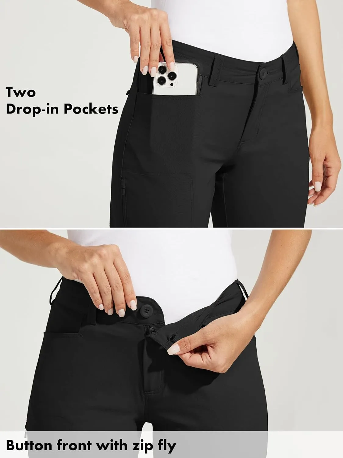 Willit Women's Golf Pants Hiking Pants Quick Dry Lightweight Outdoor Casual Pants with Pockets Water Resistant