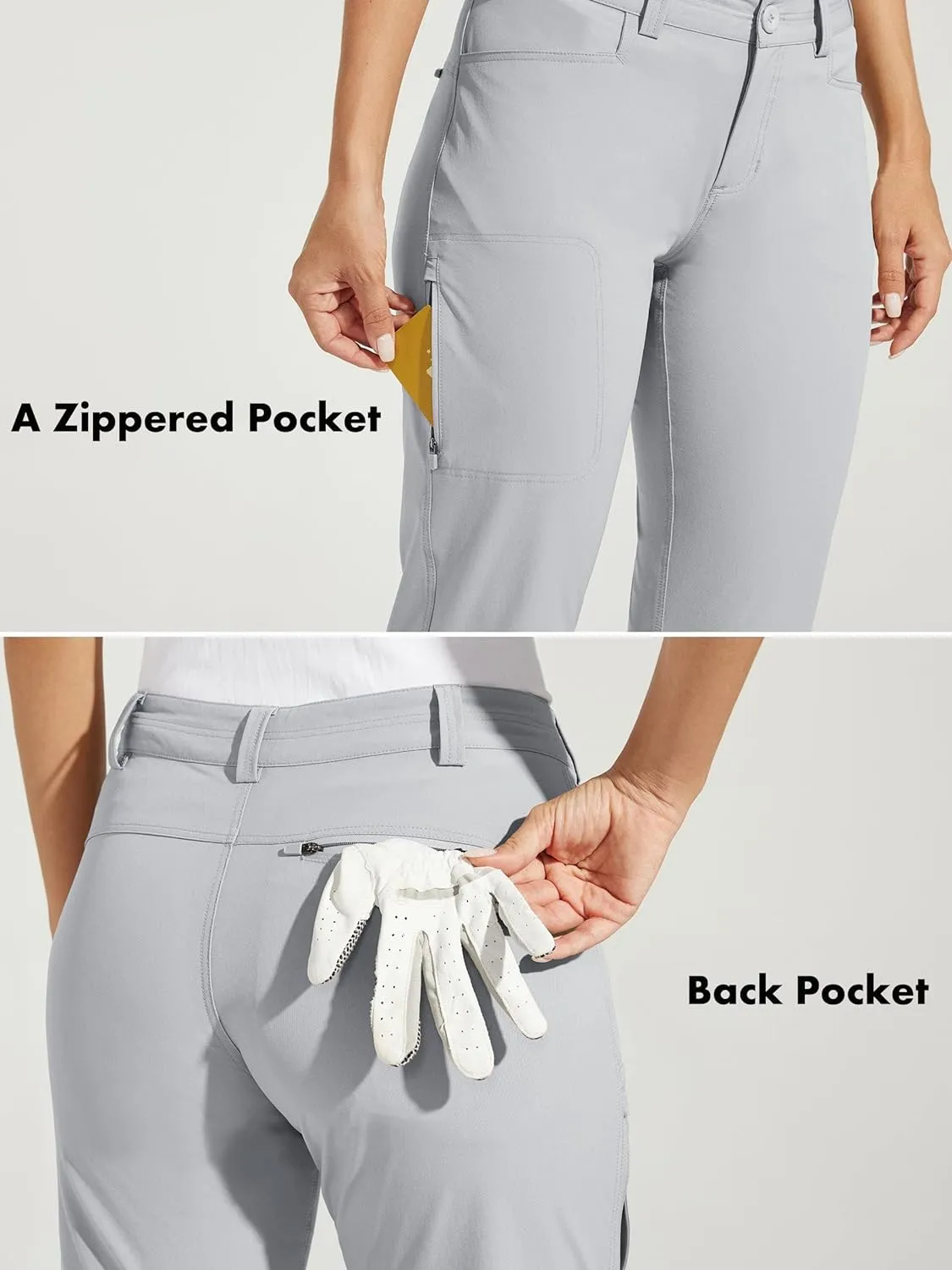 Willit Women's Golf Pants Hiking Pants Quick Dry Lightweight Outdoor Casual Pants with Pockets Water Resistant