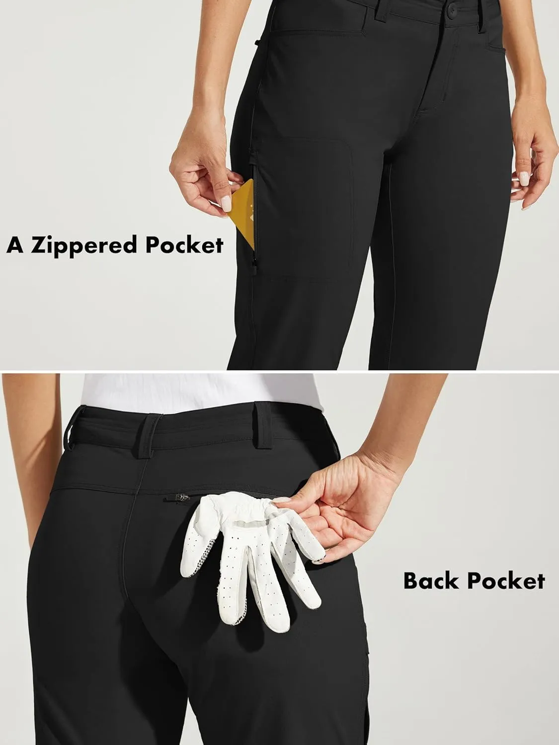 Willit Women's Golf Pants Hiking Pants Quick Dry Lightweight Outdoor Casual Pants with Pockets Water Resistant
