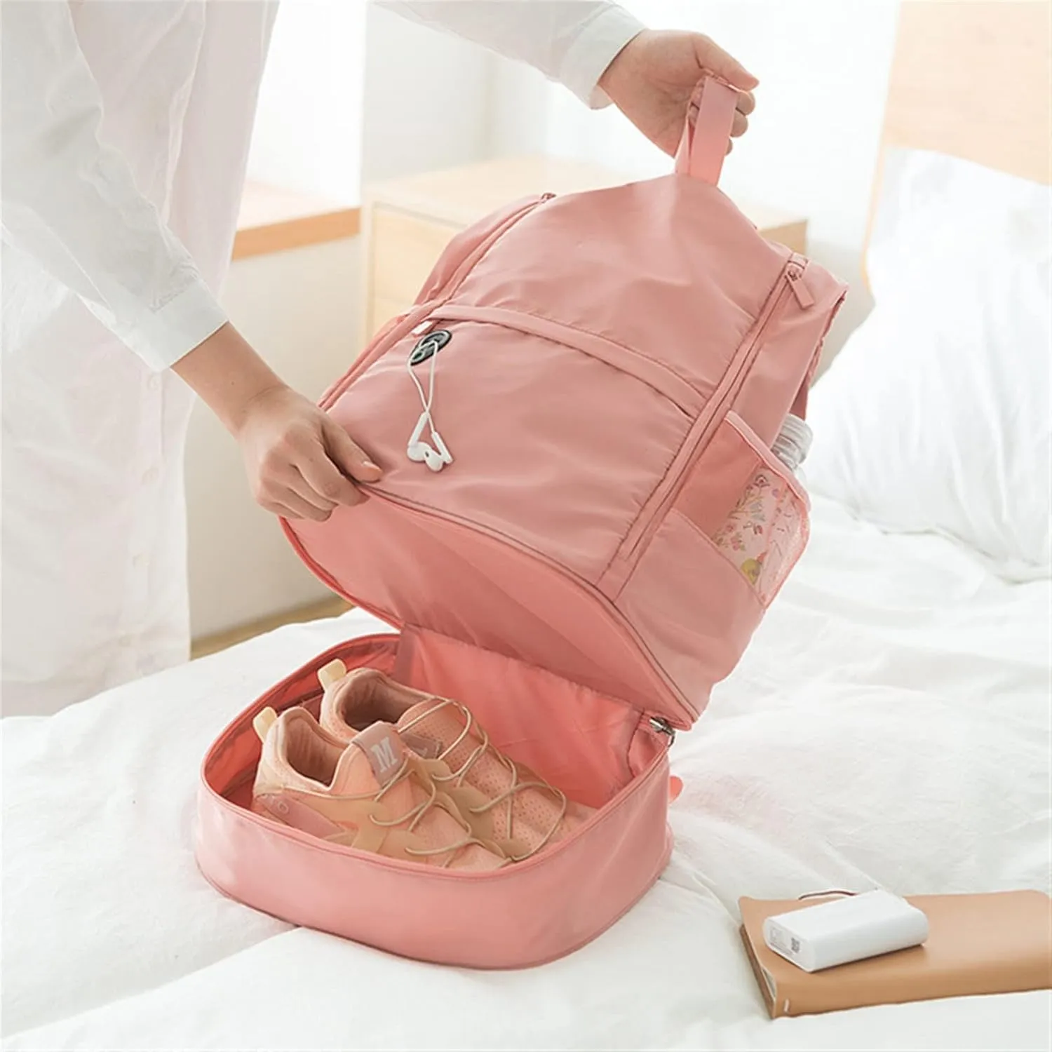 women Gym Backpack Dry Wet Bag Swimming Women Fitness Bags For Shoes GymtasSport Sports Swim Men (Pink)