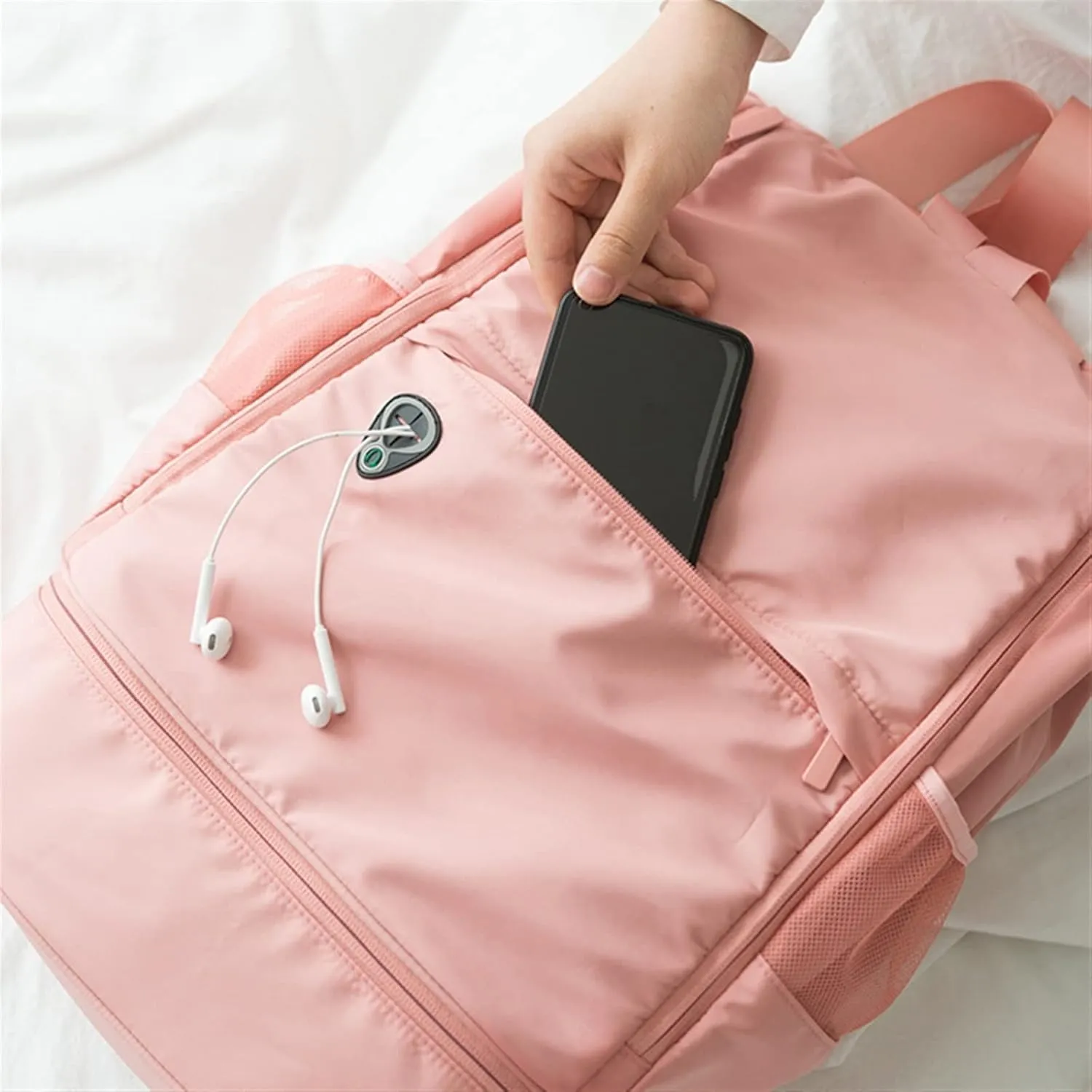 women Gym Backpack Dry Wet Bag Swimming Women Fitness Bags For Shoes GymtasSport Sports Swim Men (Pink)